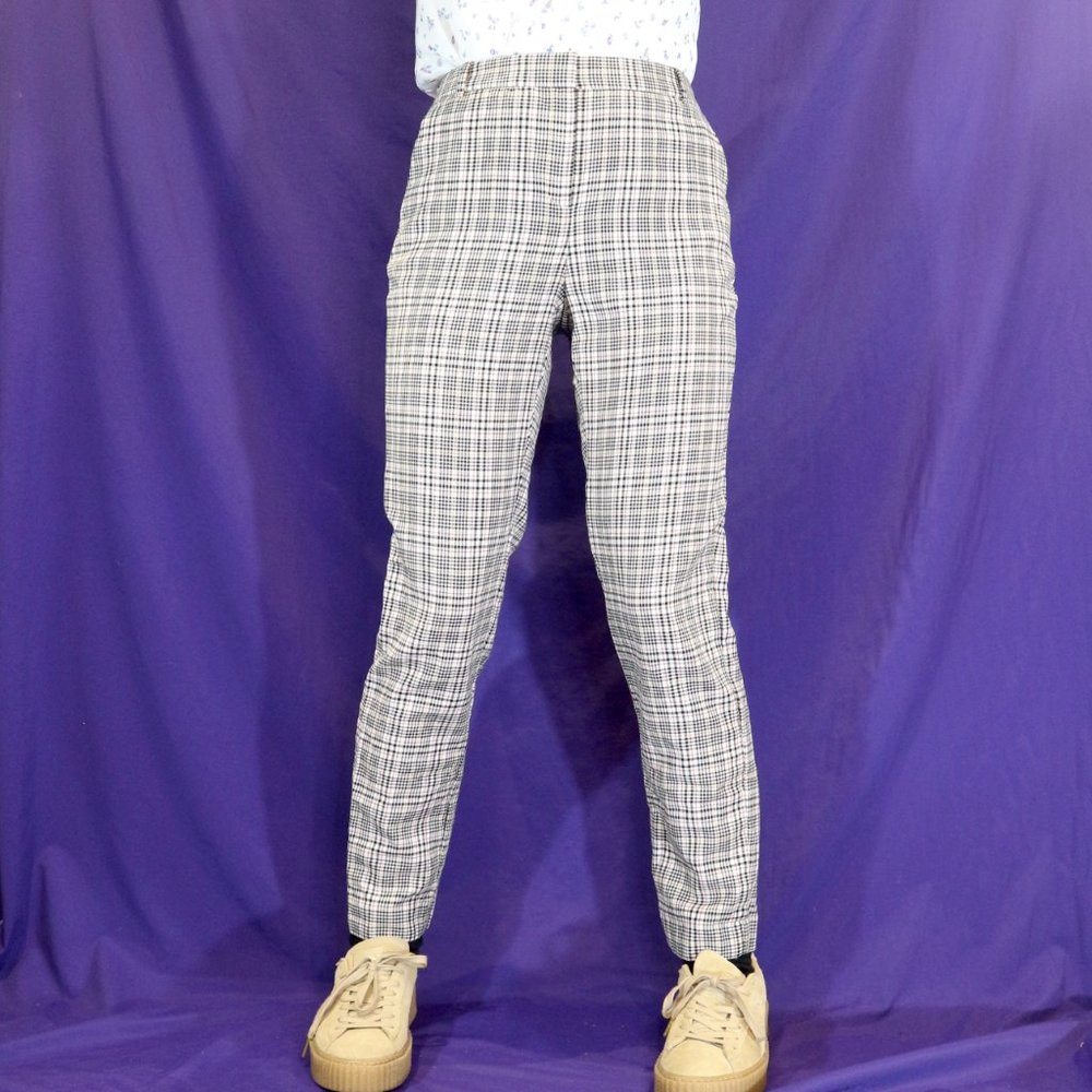 Massimo Dutti Beige Plaid Pants